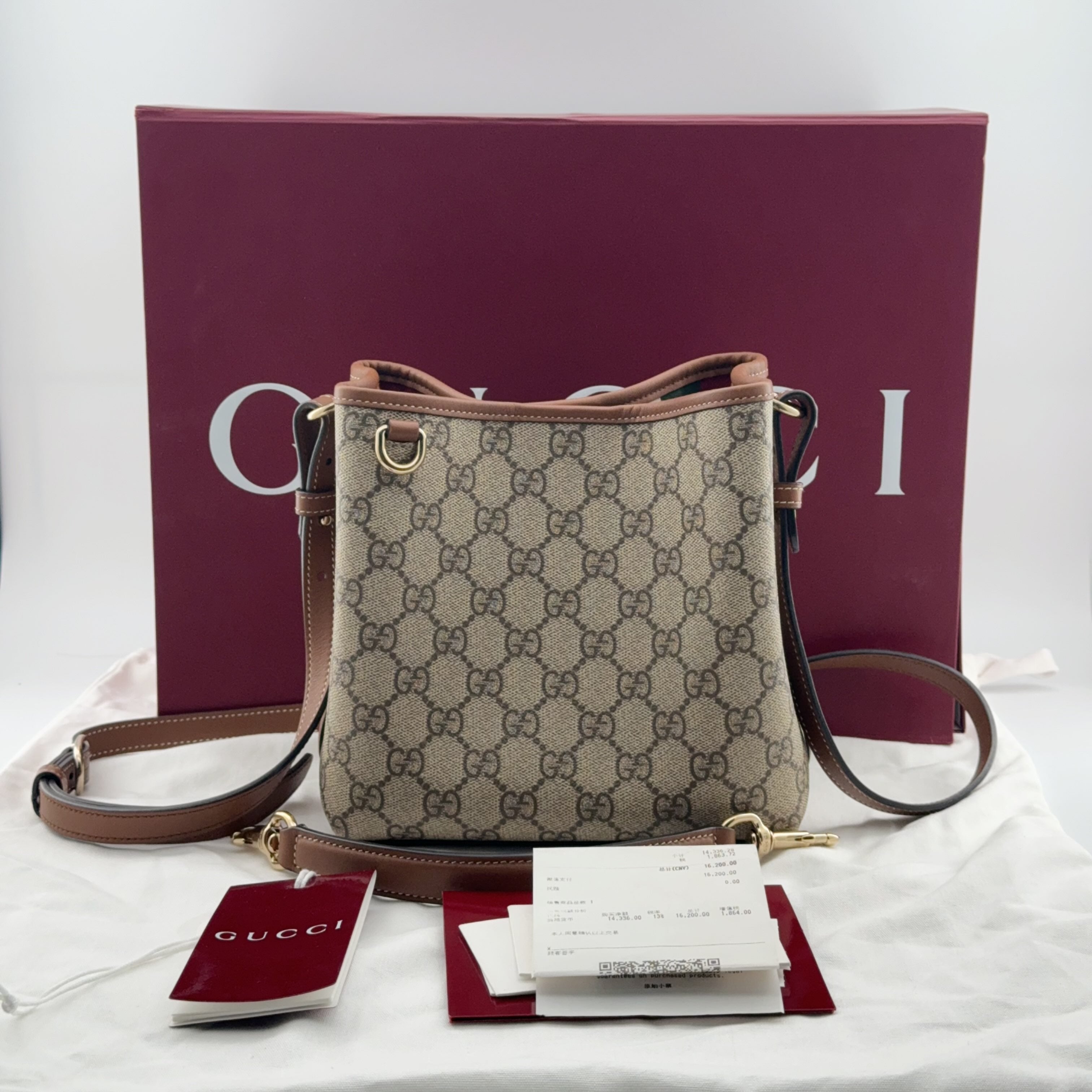 Gucci [New] GG Emblem Series Mini Shoulder Bag Bucket & Drawstring Bag 815118FAD6L9741
