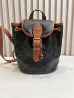 Celine FOLCO logo-print calf leather mini backpack Leather Backpack 7 x 8 x 4 inches (17 x 20 x 10 centimeters) 197662CAS.04LU