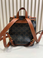 Celine FOLCO logo-print calf leather mini backpack Leather Backpack 7 x 8 x 4 inches (17 x 20 x 10 centimeters) 197662CAS.04LU