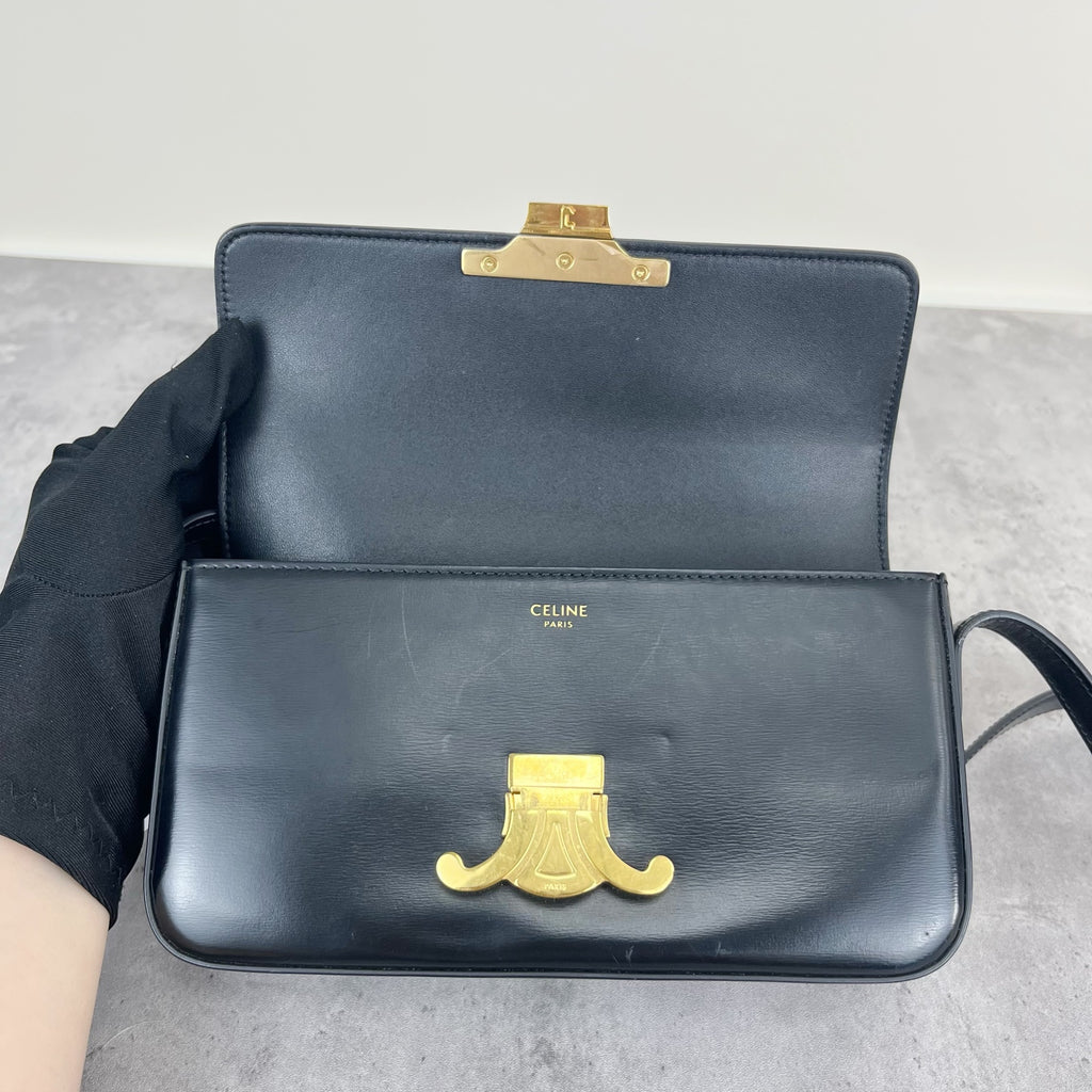 Celine TRIOMPHE Glossy Cowhide Shoulder Bag 194143BF4.38NO