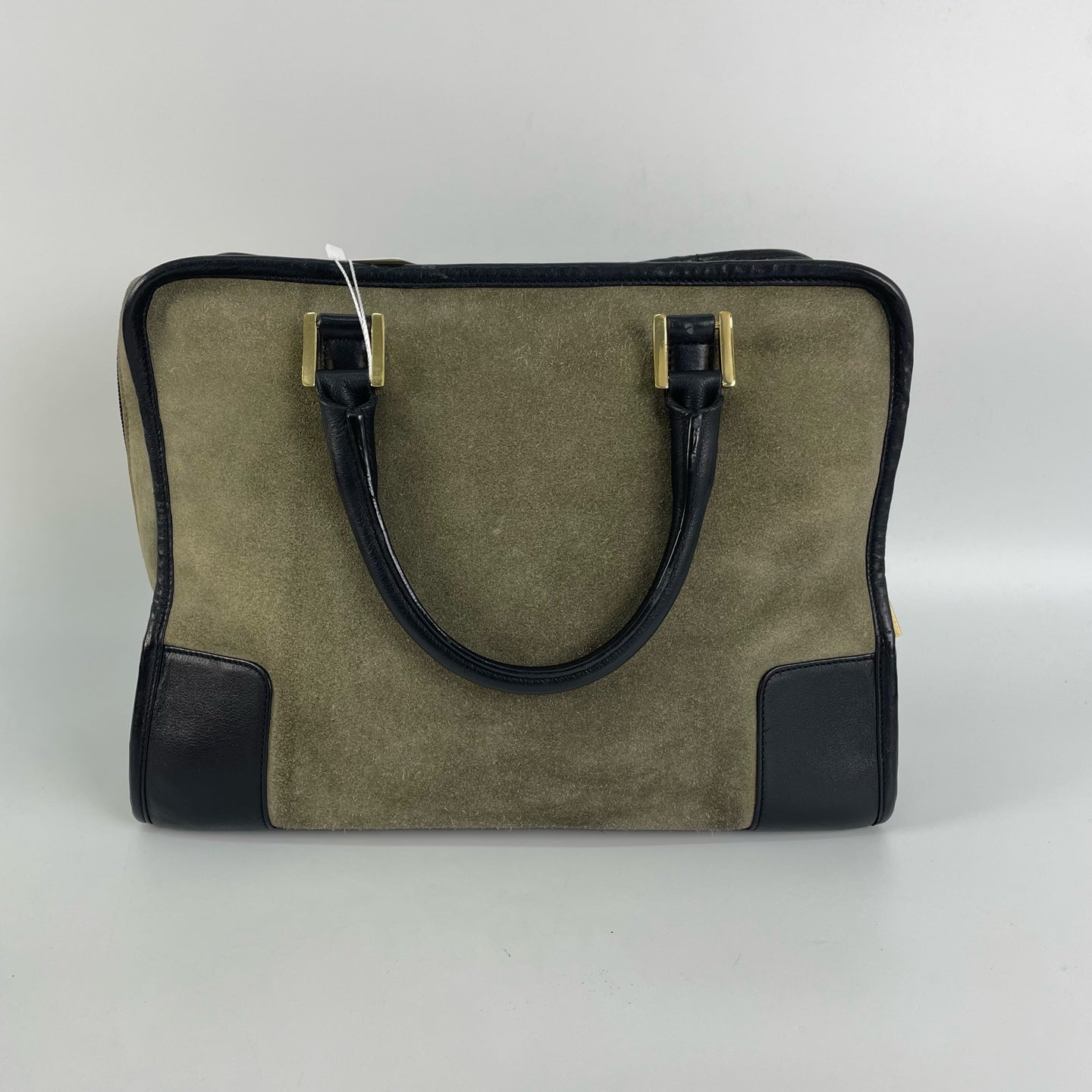 Loewe Alcantara Green Satchel