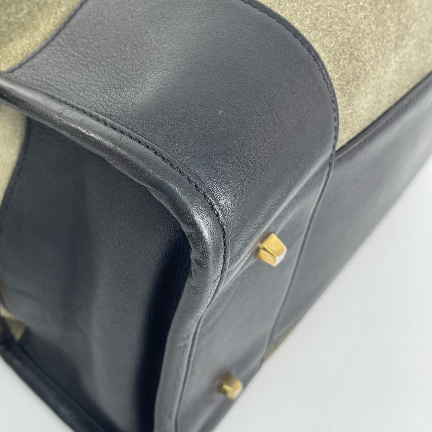 Loewe Alcantara Green Satchel