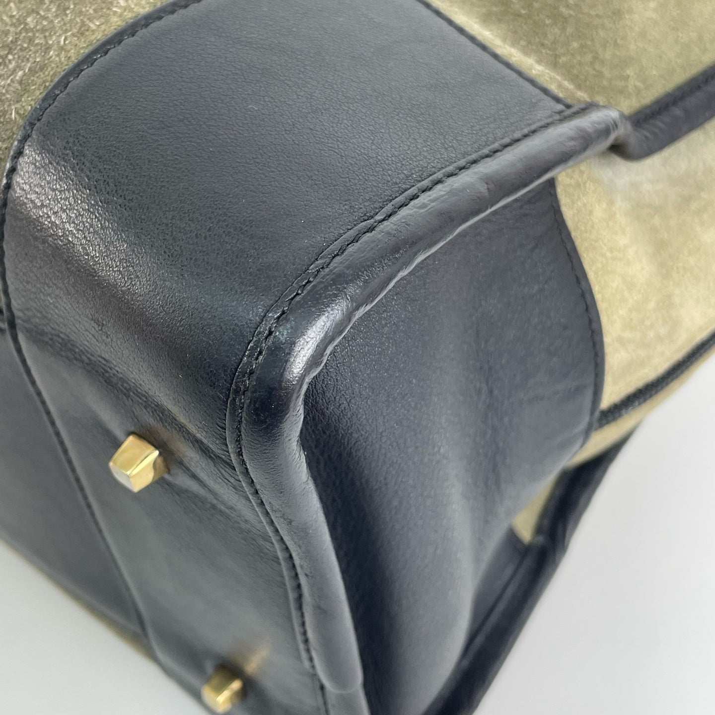 Loewe Alcantara Green Satchel