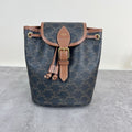 Celine FOLCO logo-print calf leather mini backpack Brown Backpack 197662CAS.04LU