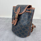 Celine FOLCO logo-print calf leather mini backpack Brown Backpack 197662CAS.04LU