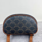 Celine FOLCO logo-print calf leather mini backpack Brown Backpack 197662CAS.04LU