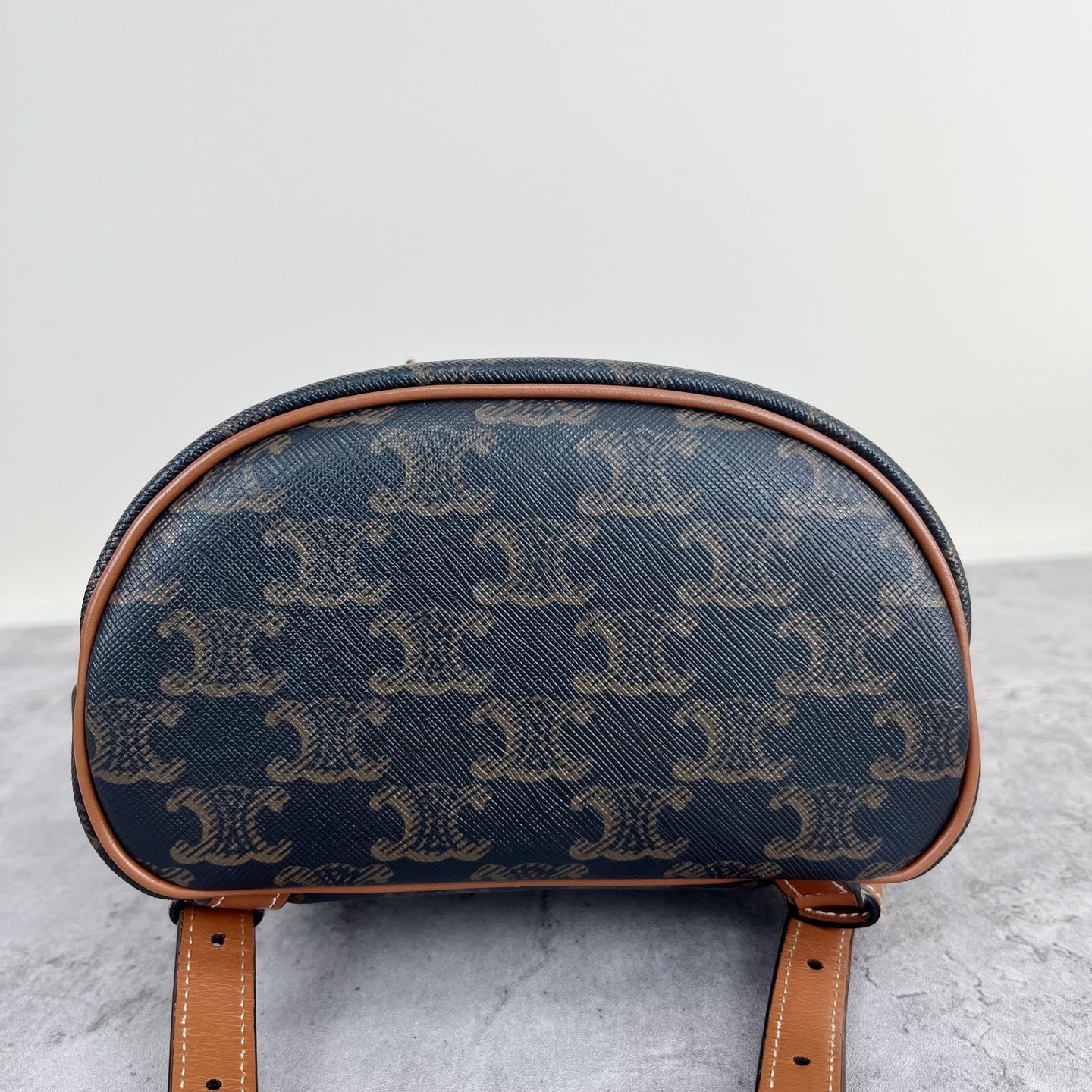 Celine FOLCO logo-print calf leather mini backpack Brown Backpack 197662CAS.04LU