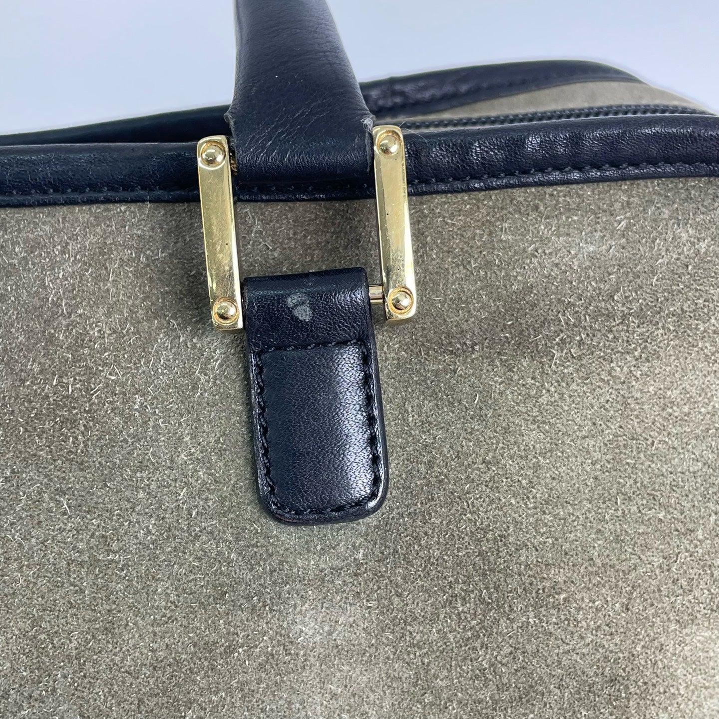Loewe Alcantara Green Satchel