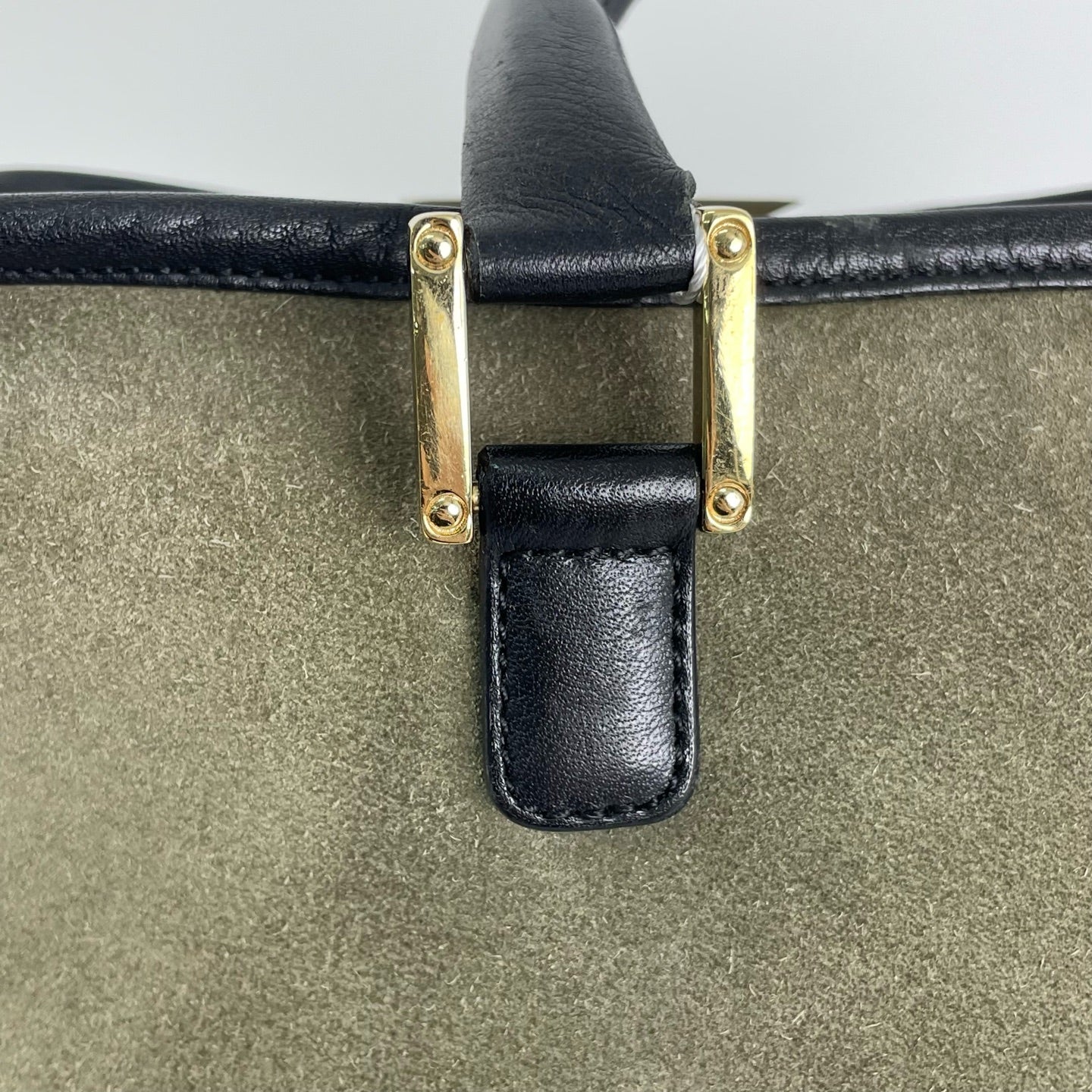 Loewe Alcantara Green Satchel