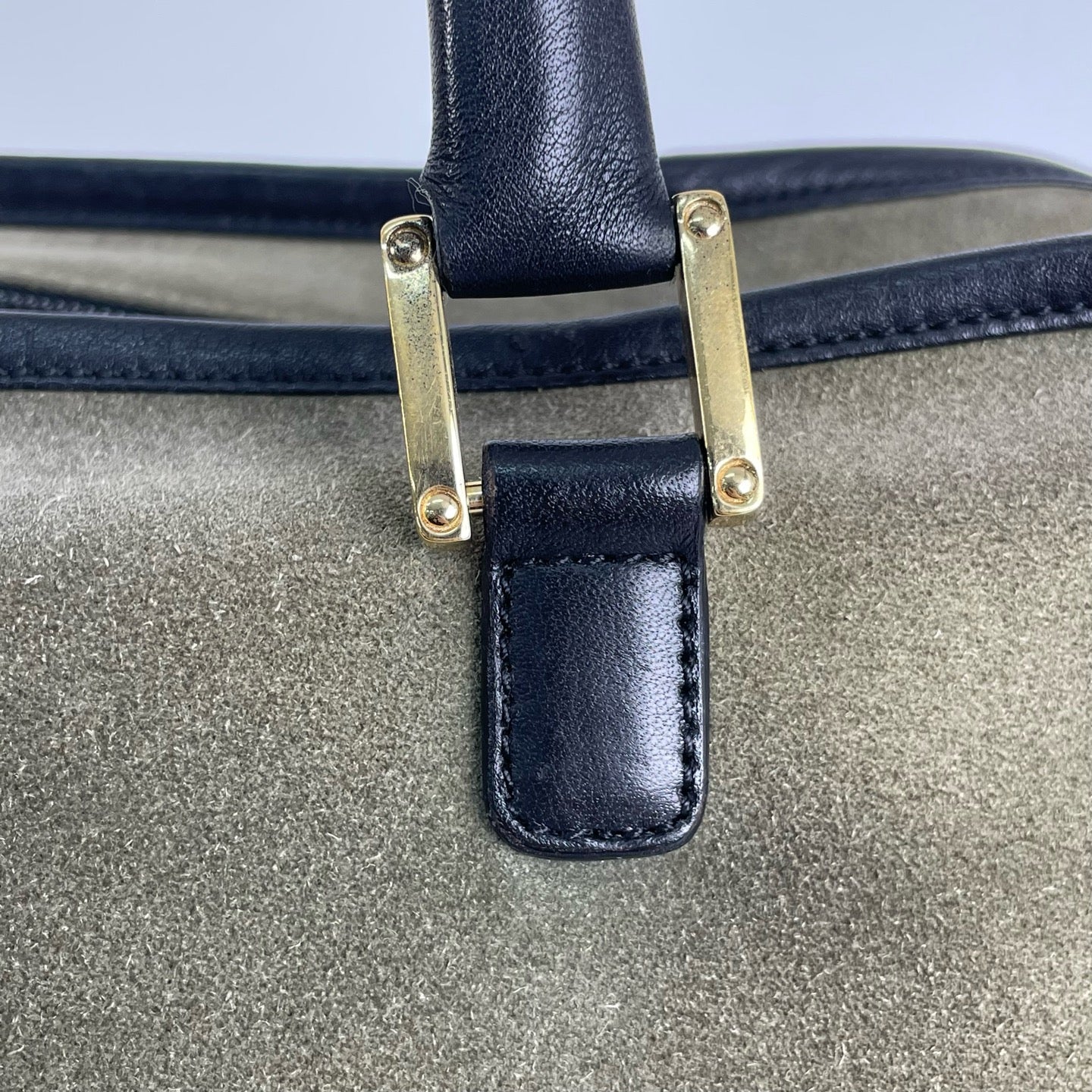 Loewe Alcantara Green Satchel