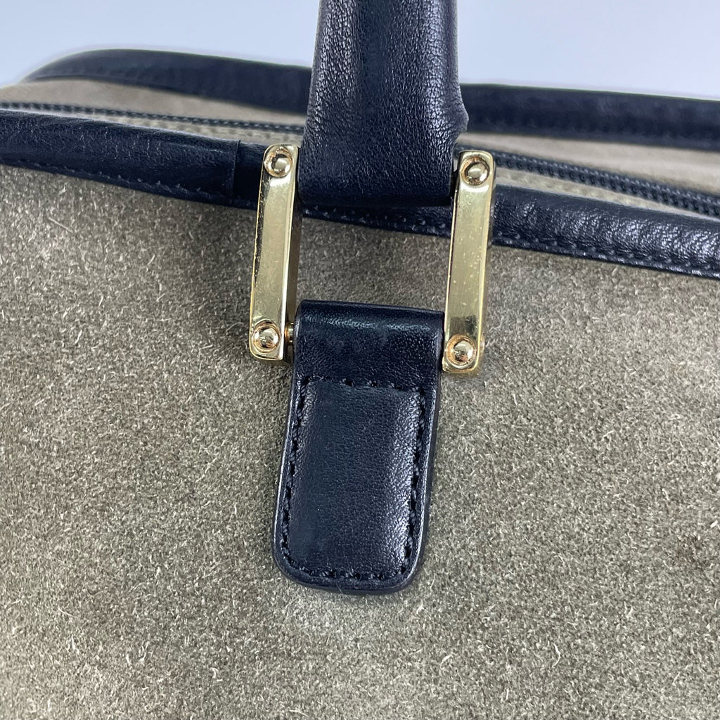 Loewe Alcantara Green Satchel