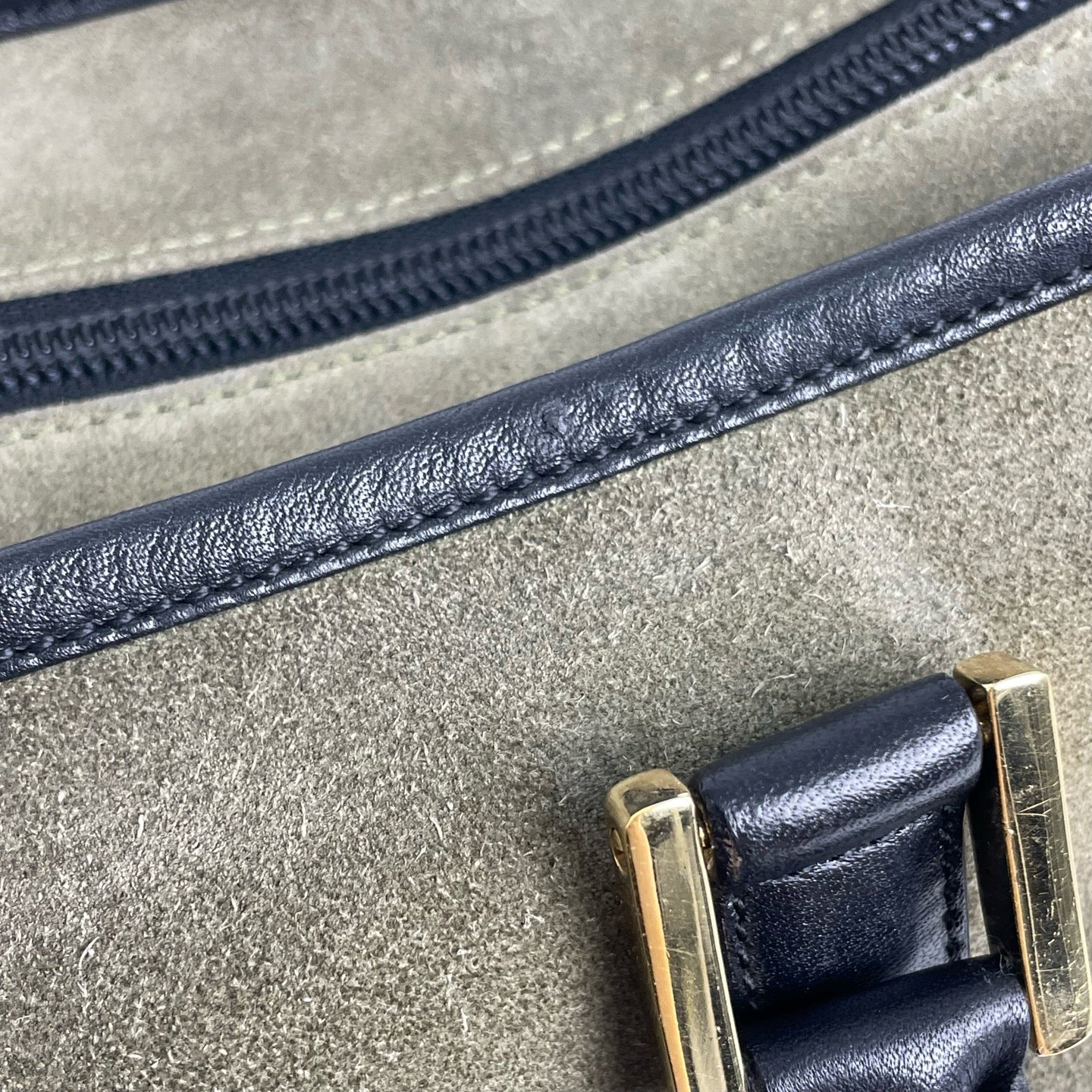 Loewe Alcantara Green Satchel