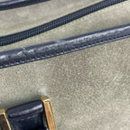 Loewe Alcantara Green Satchel