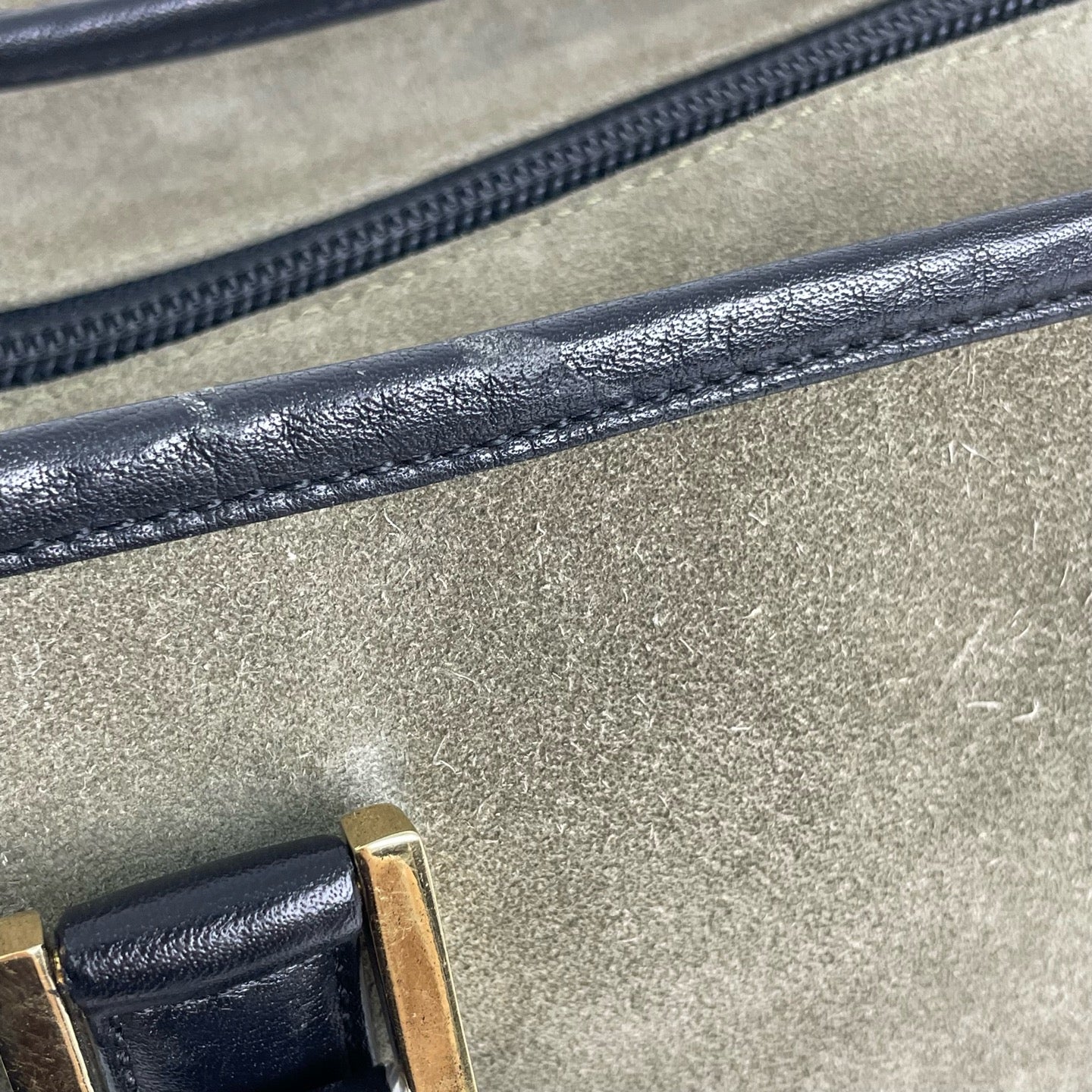 Loewe Alcantara Green Satchel