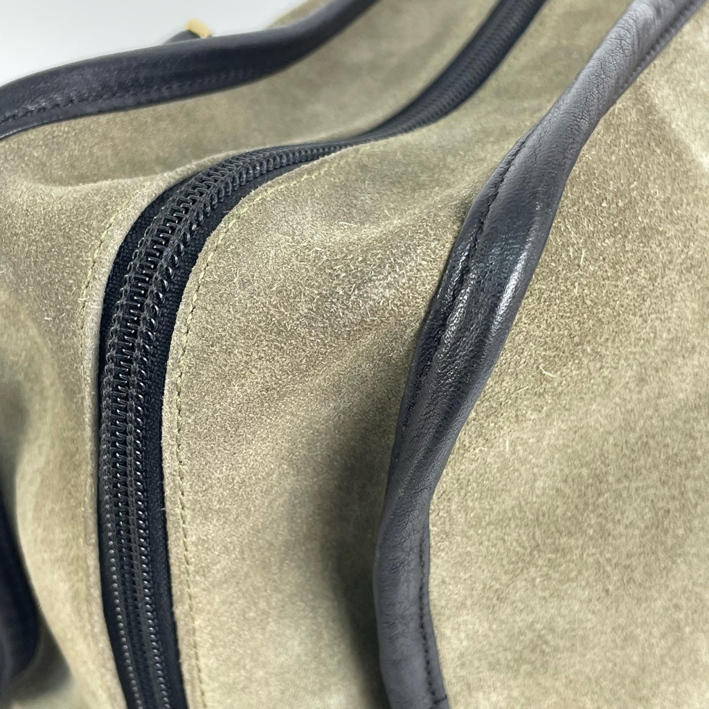 Loewe Alcantara Green Satchel