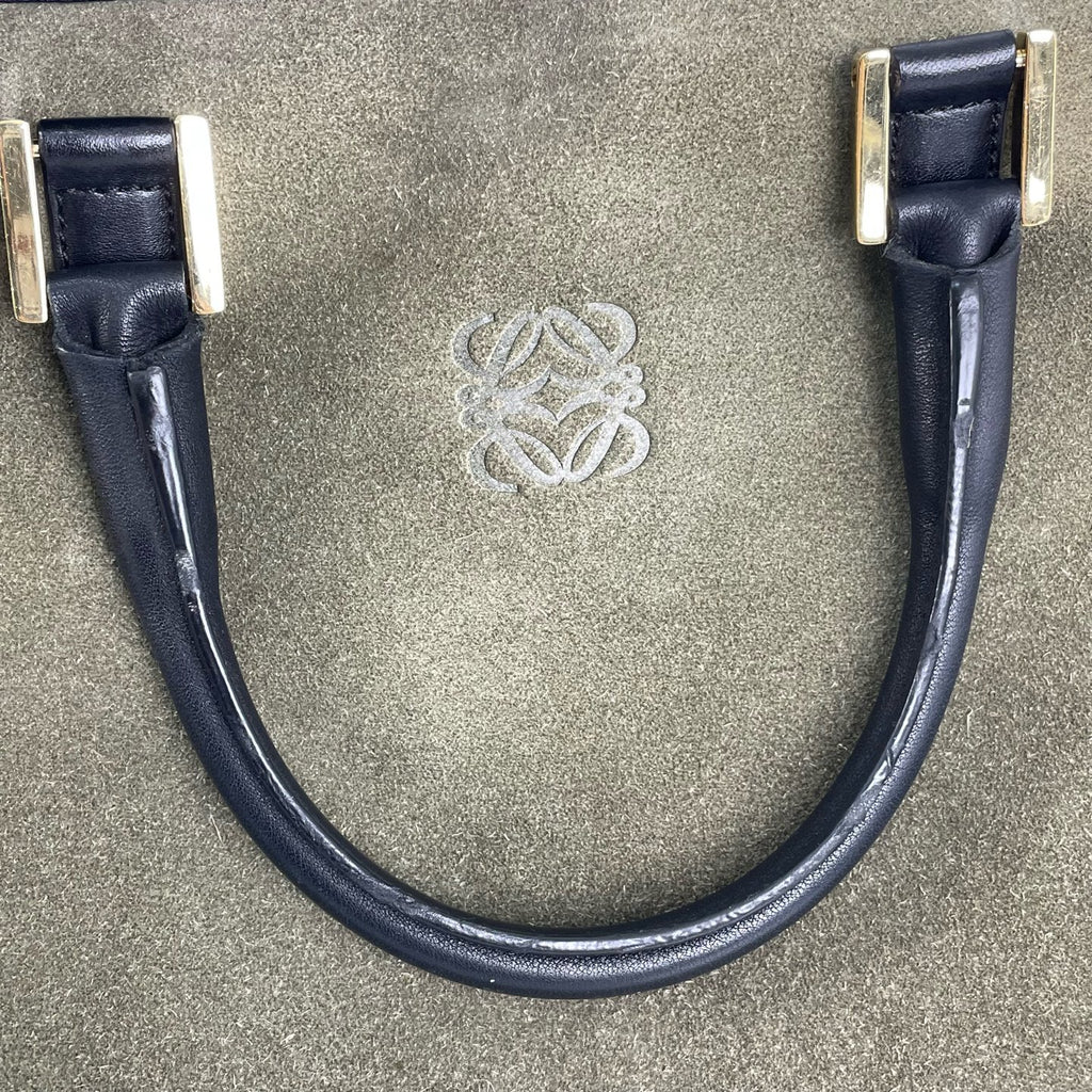 Loewe Alcantara Green Satchel