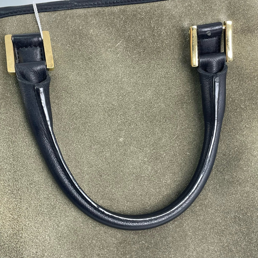 Loewe Alcantara Green Satchel