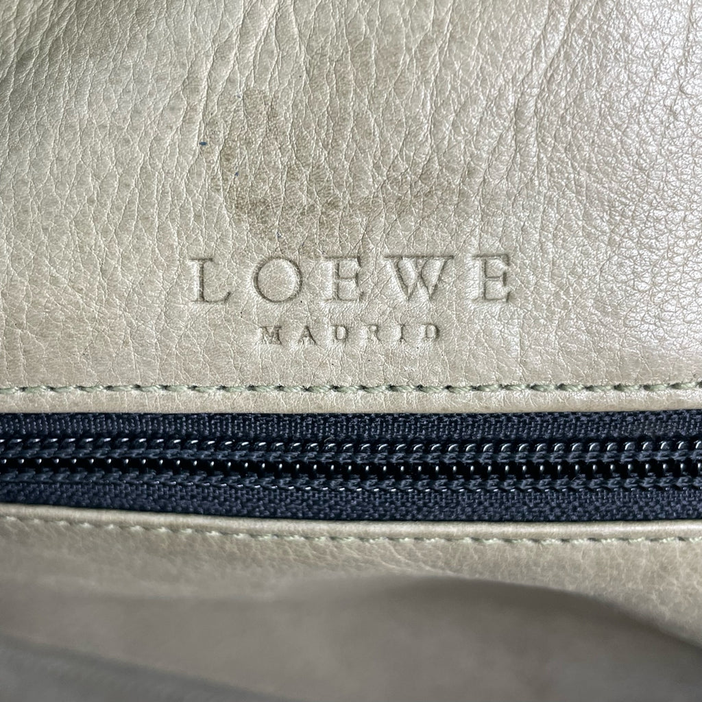 Loewe Alcantara Green Satchel
