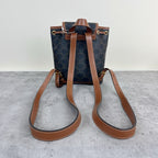 Celine FOLCO logo-print calf leather mini backpack Brown Backpack 197662CAS.04LU
