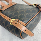 Celine FOLCO logo-print calf leather mini backpack Brown Backpack 197662CAS.04LU