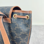 Celine FOLCO logo-print calf leather mini backpack Brown Backpack 197662CAS.04LU