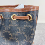 Celine FOLCO logo-print calf leather mini backpack Brown Backpack 197662CAS.04LU