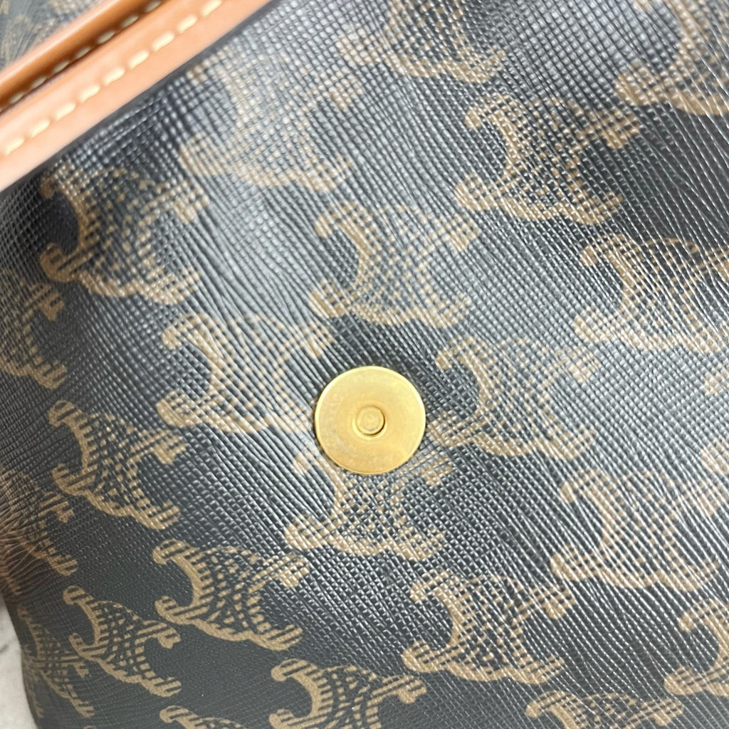 Celine FOLCO logo-print calf leather mini backpack Brown Backpack 197662CAS.04LU