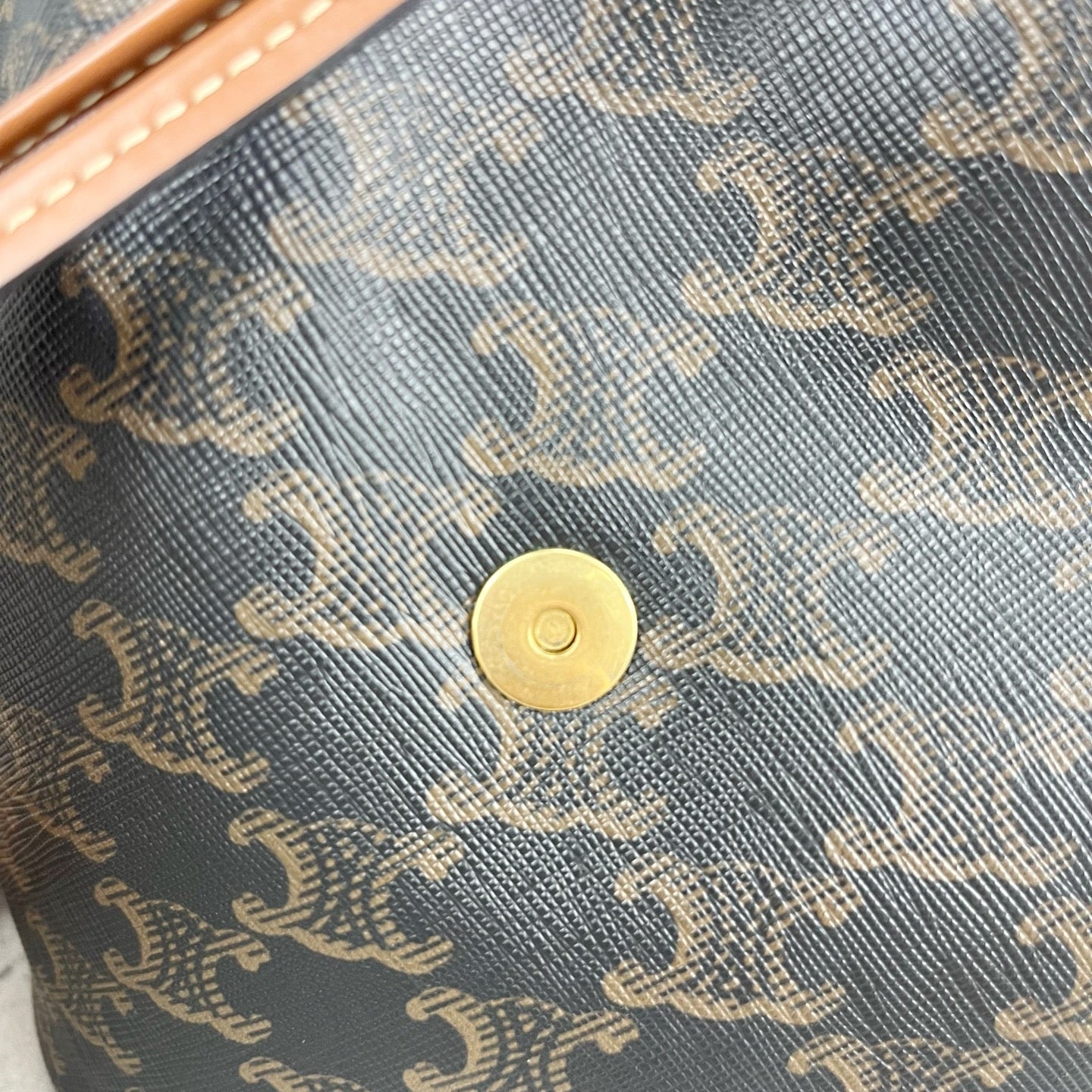 Celine FOLCO logo-print calf leather mini backpack Brown Backpack 197662CAS.04LU