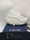 Dior Leather White Saddle Bag