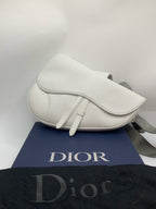 Dior Leather White Saddle Bag