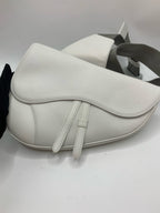 Dior Leather White Saddle Bag
