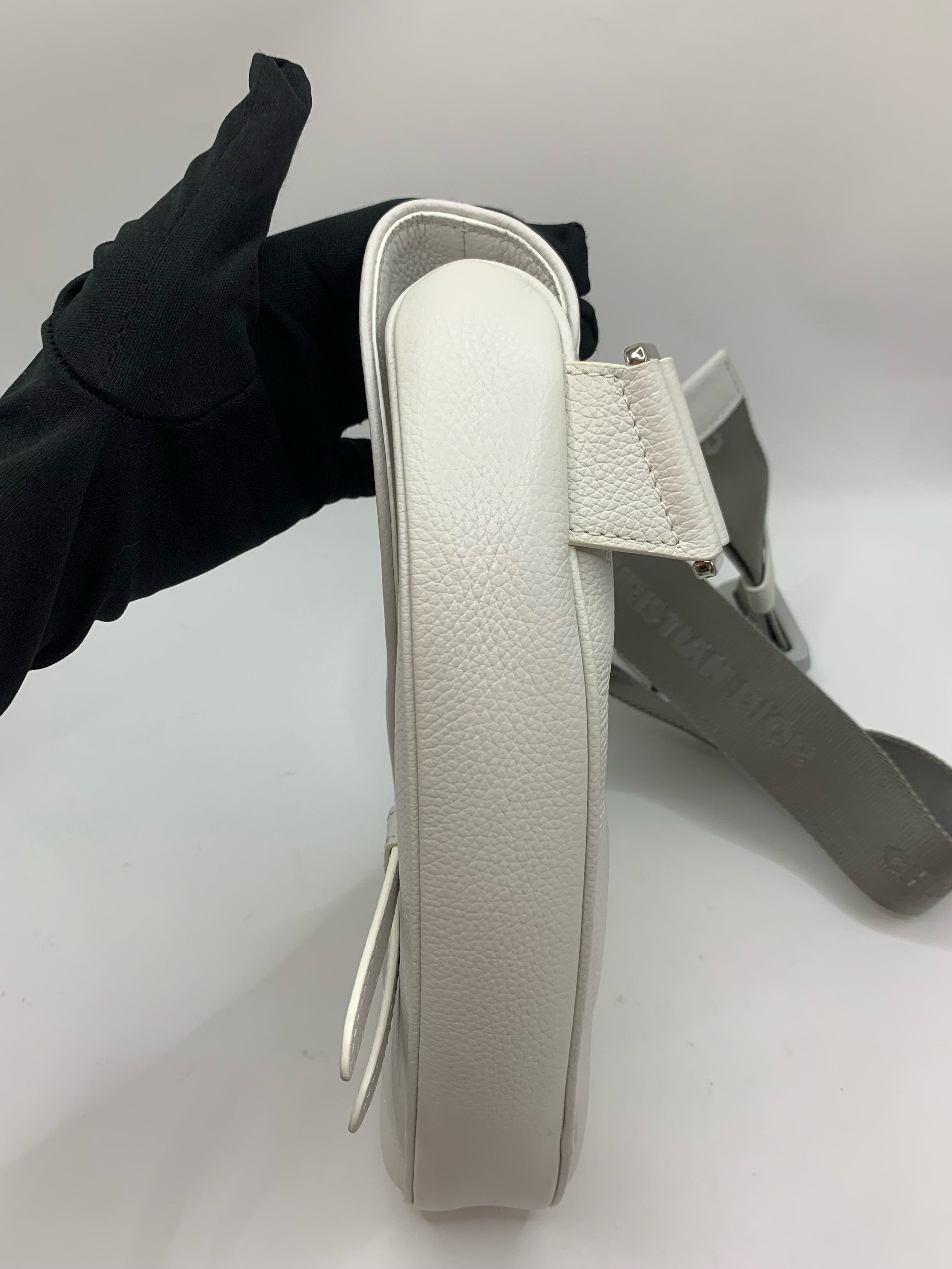Dior Leather White Saddle Bag