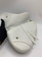 Dior Leather White Saddle Bag