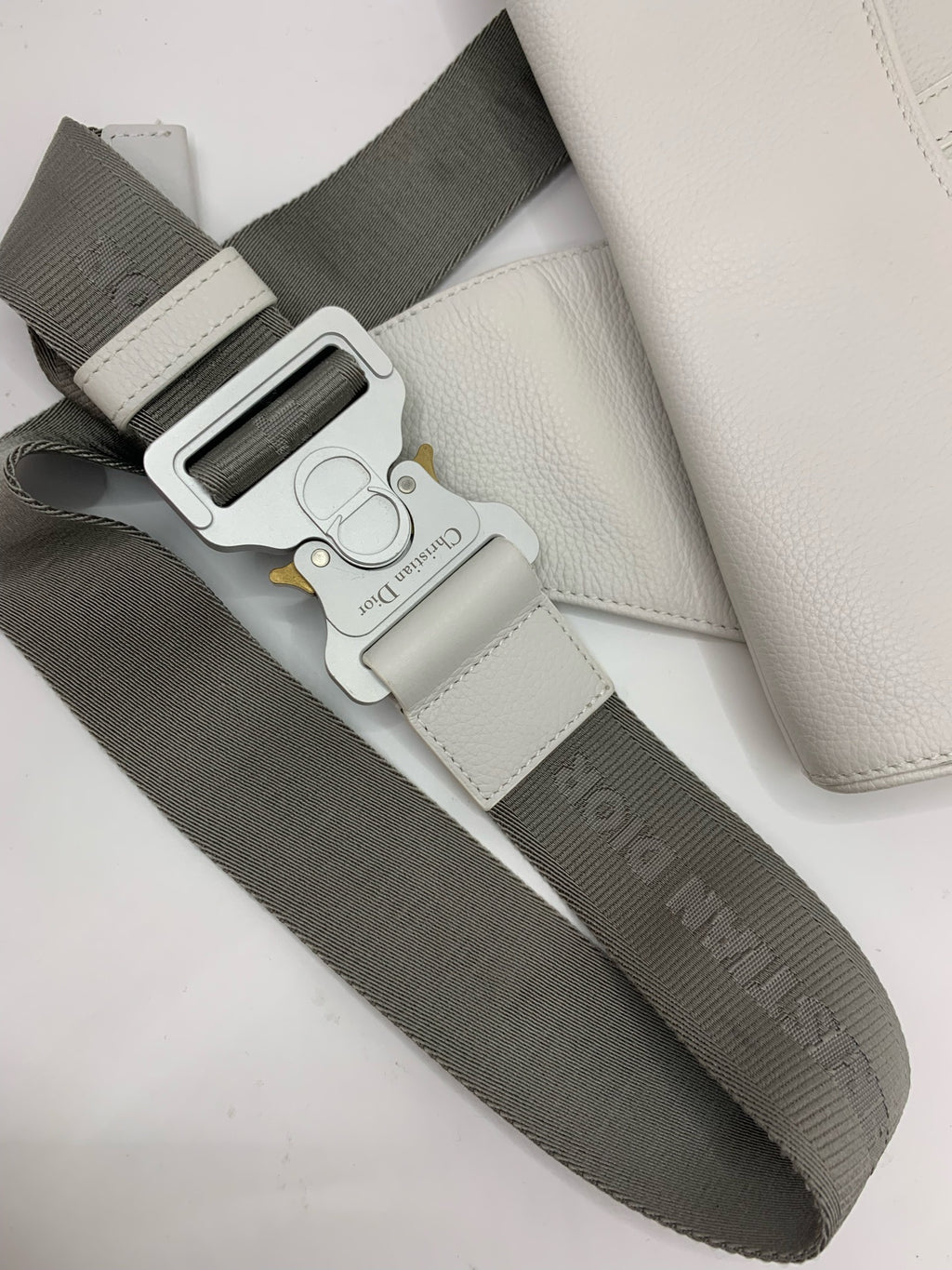 Dior Leather White Saddle Bag