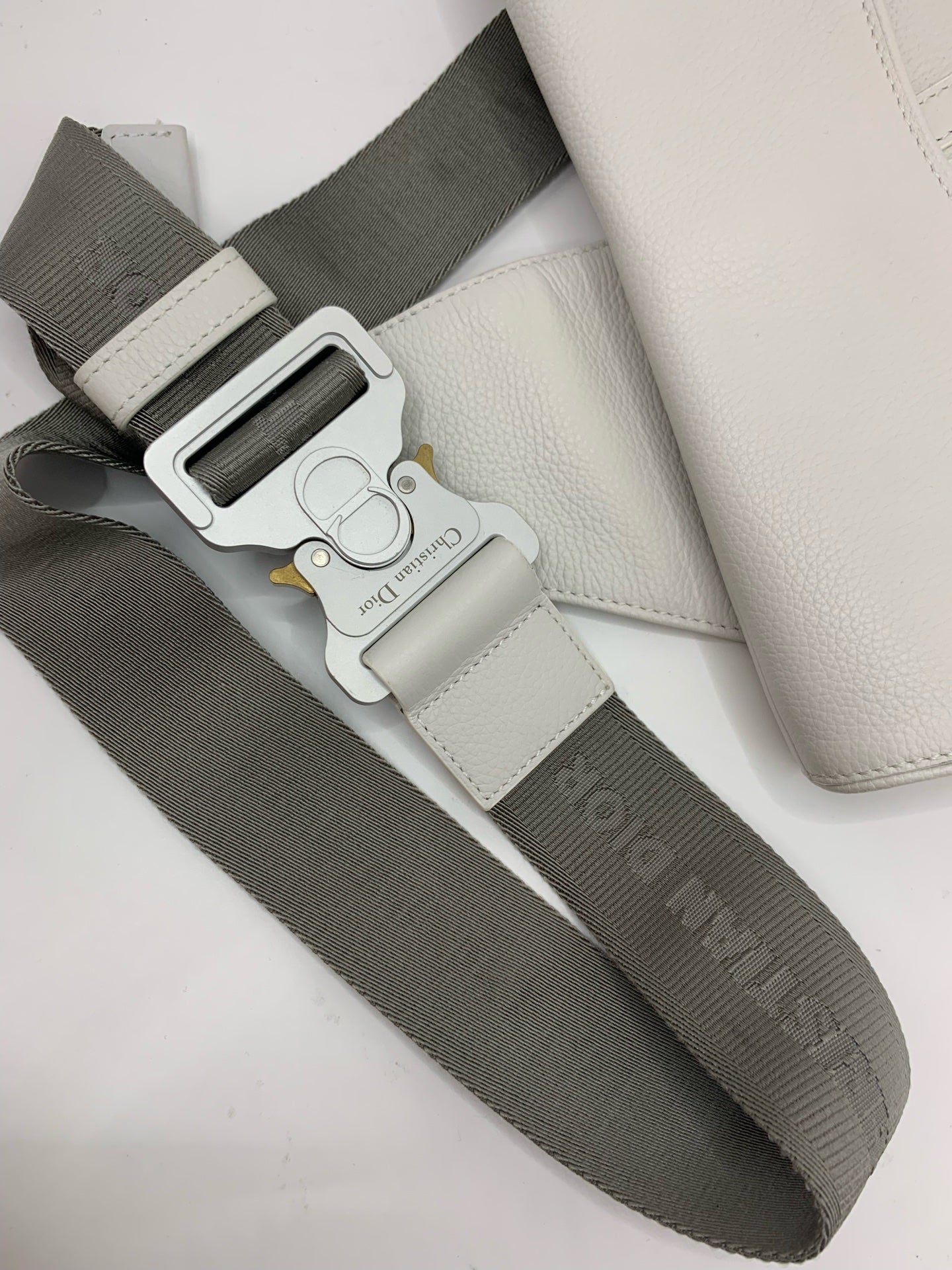 Dior Leather White Saddle Bag