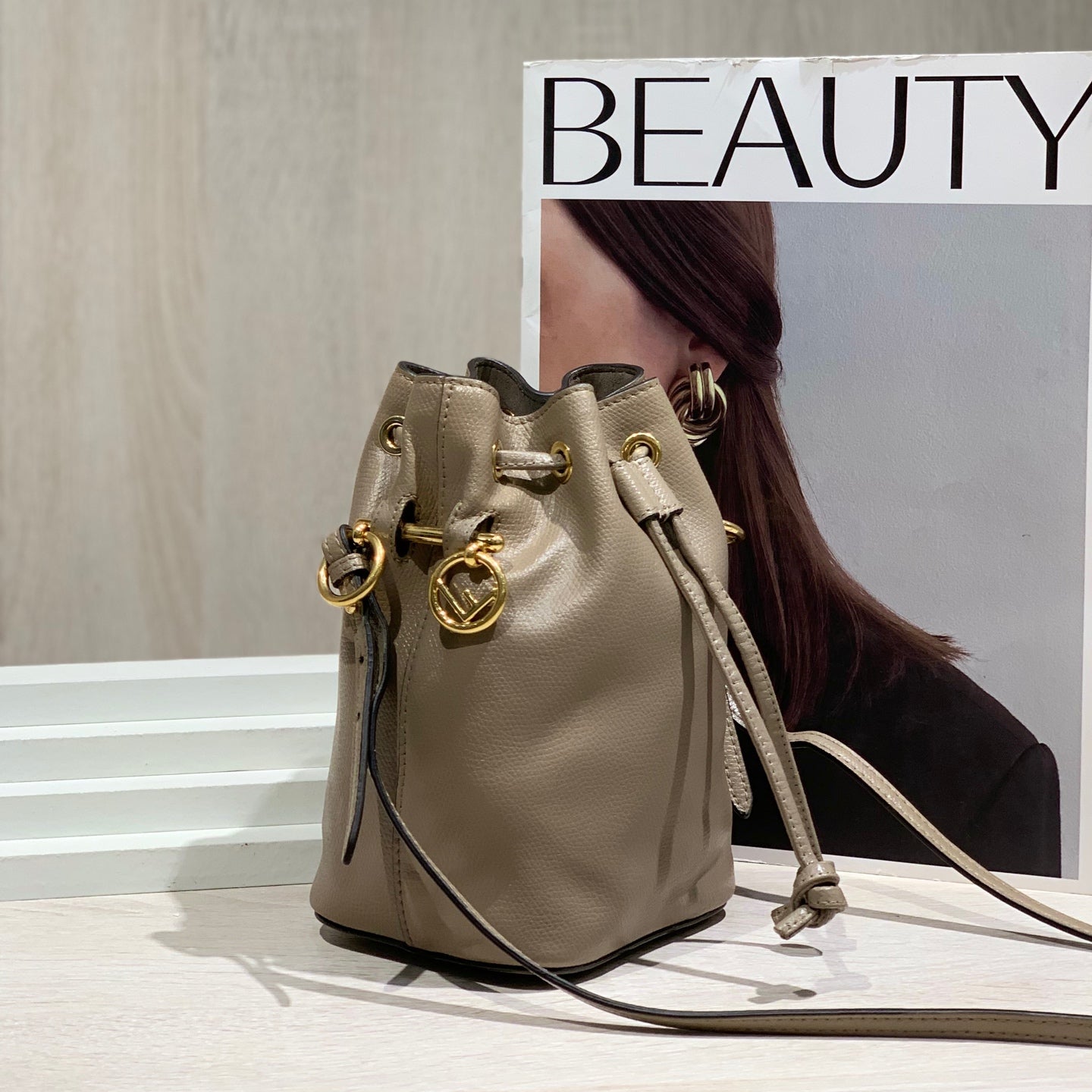 Fendi Handbag Bucket & Drawstring Bag 12 x 18 x 10 8BS010A18BF0E65