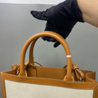 Celine Canvas Brown Shoulder Bag