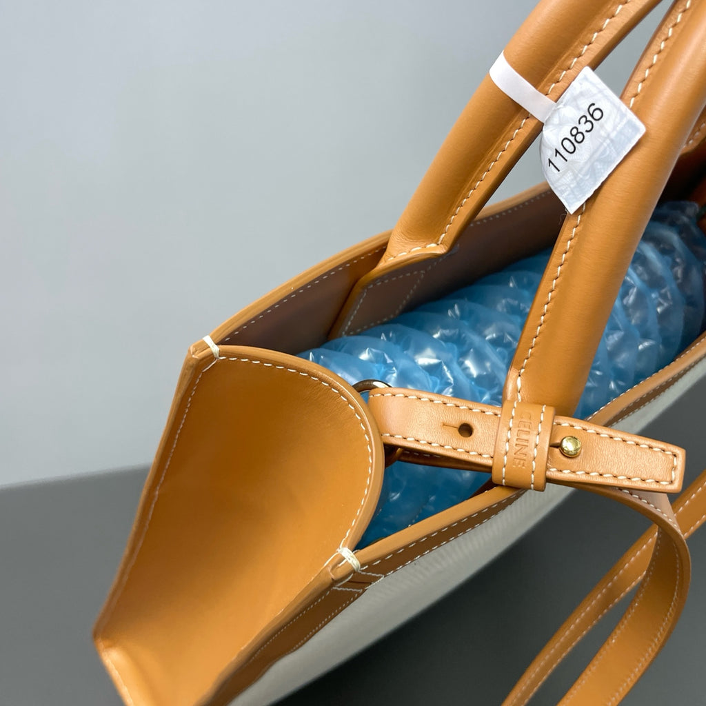Celine Canvas Brown Shoulder Bag