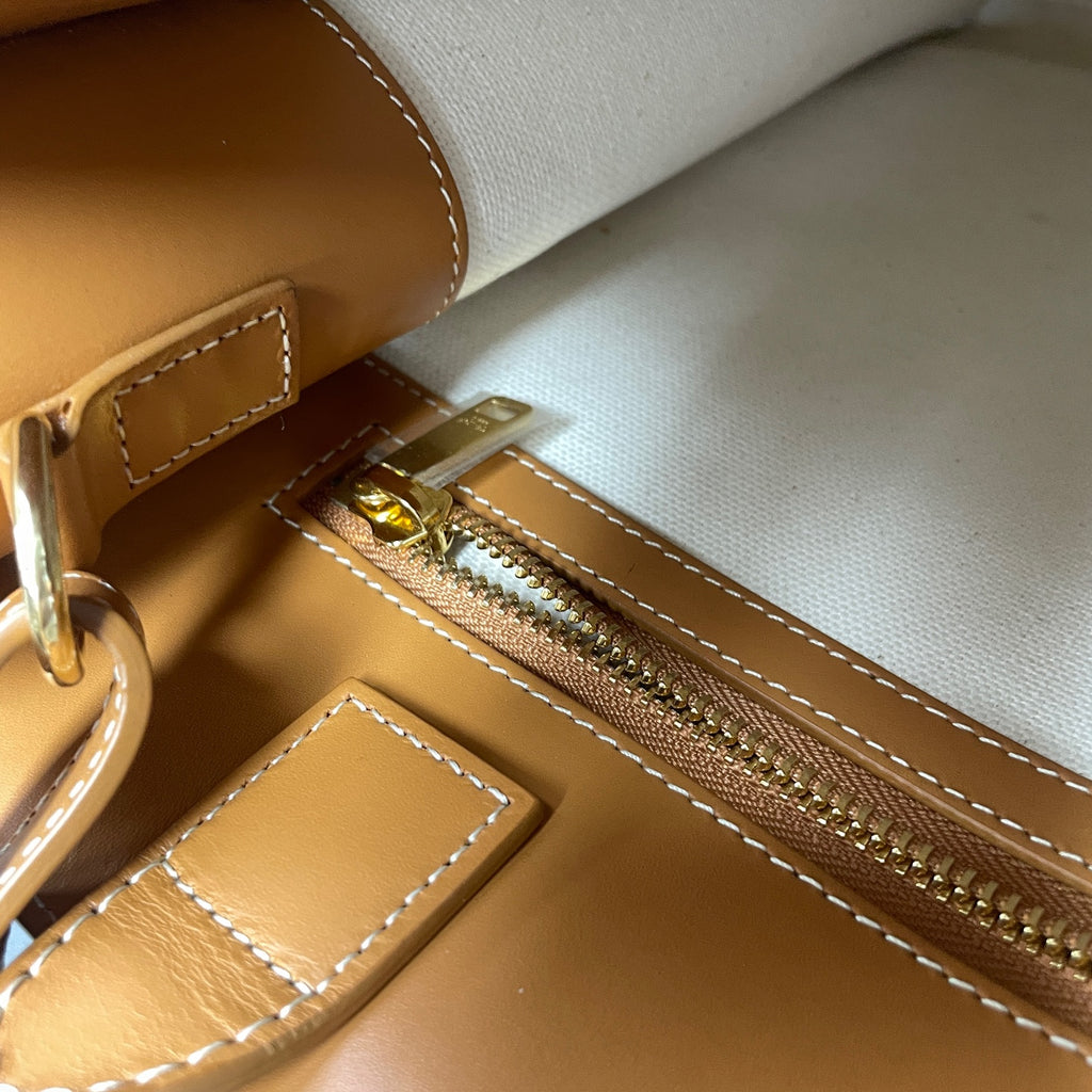 Celine Canvas Brown Shoulder Bag