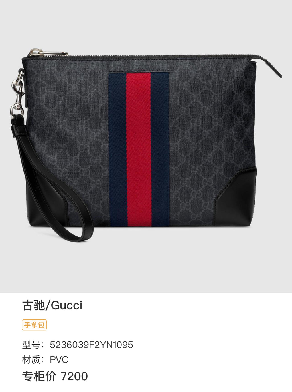 Gucci Canvas Black Clutch