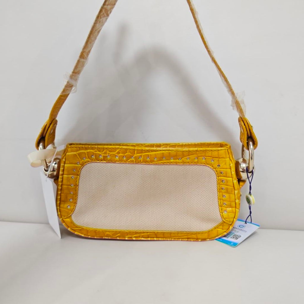 Celine Canvas Yellow Shoulder Bag