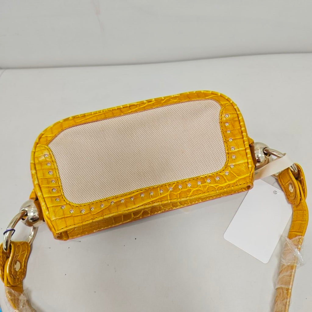 Celine Canvas Yellow Shoulder Bag