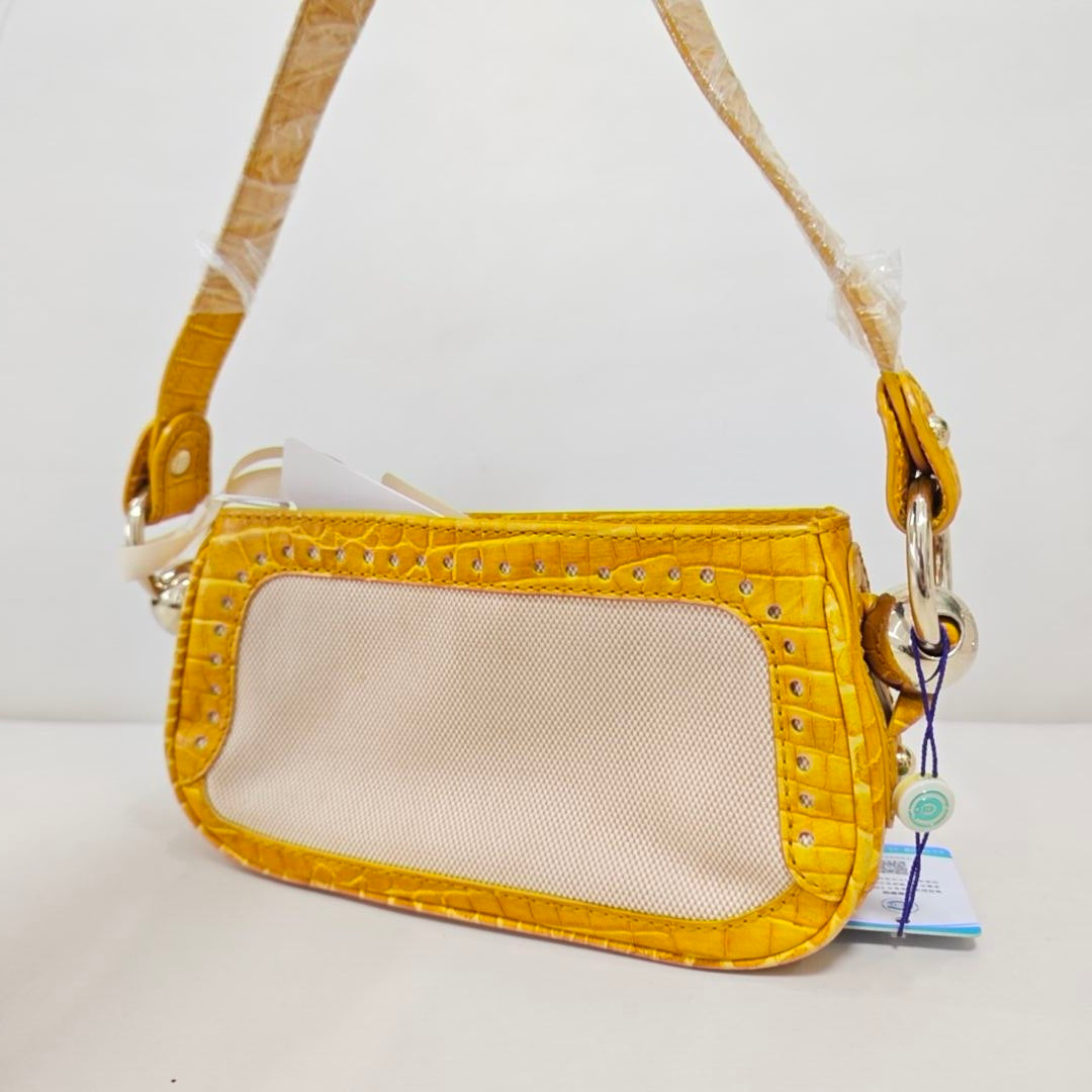 Celine Canvas Yellow Shoulder Bag