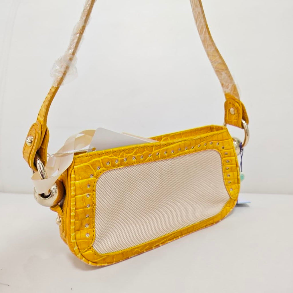 Celine Canvas Yellow Shoulder Bag
