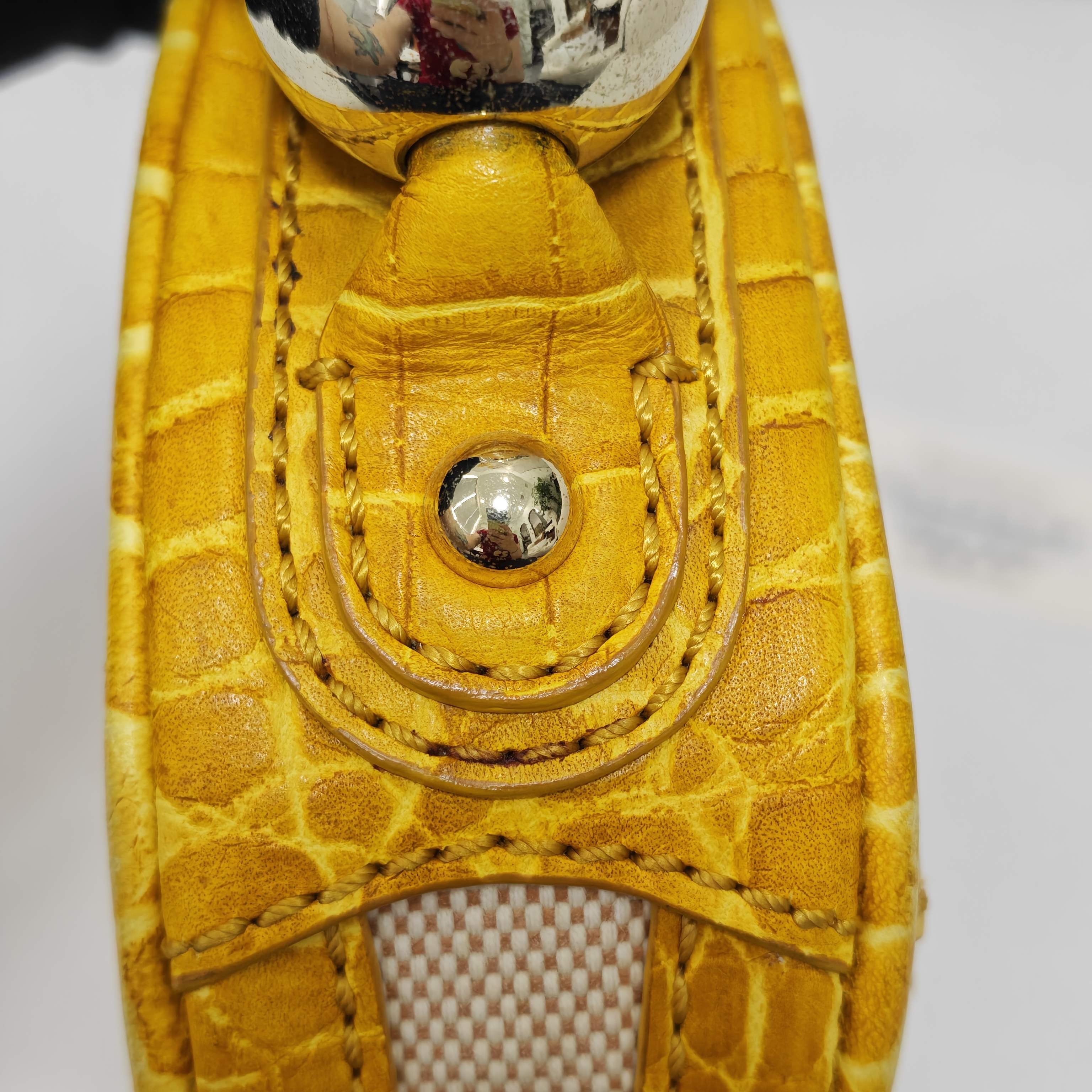 Celine Canvas Yellow Shoulder Bag