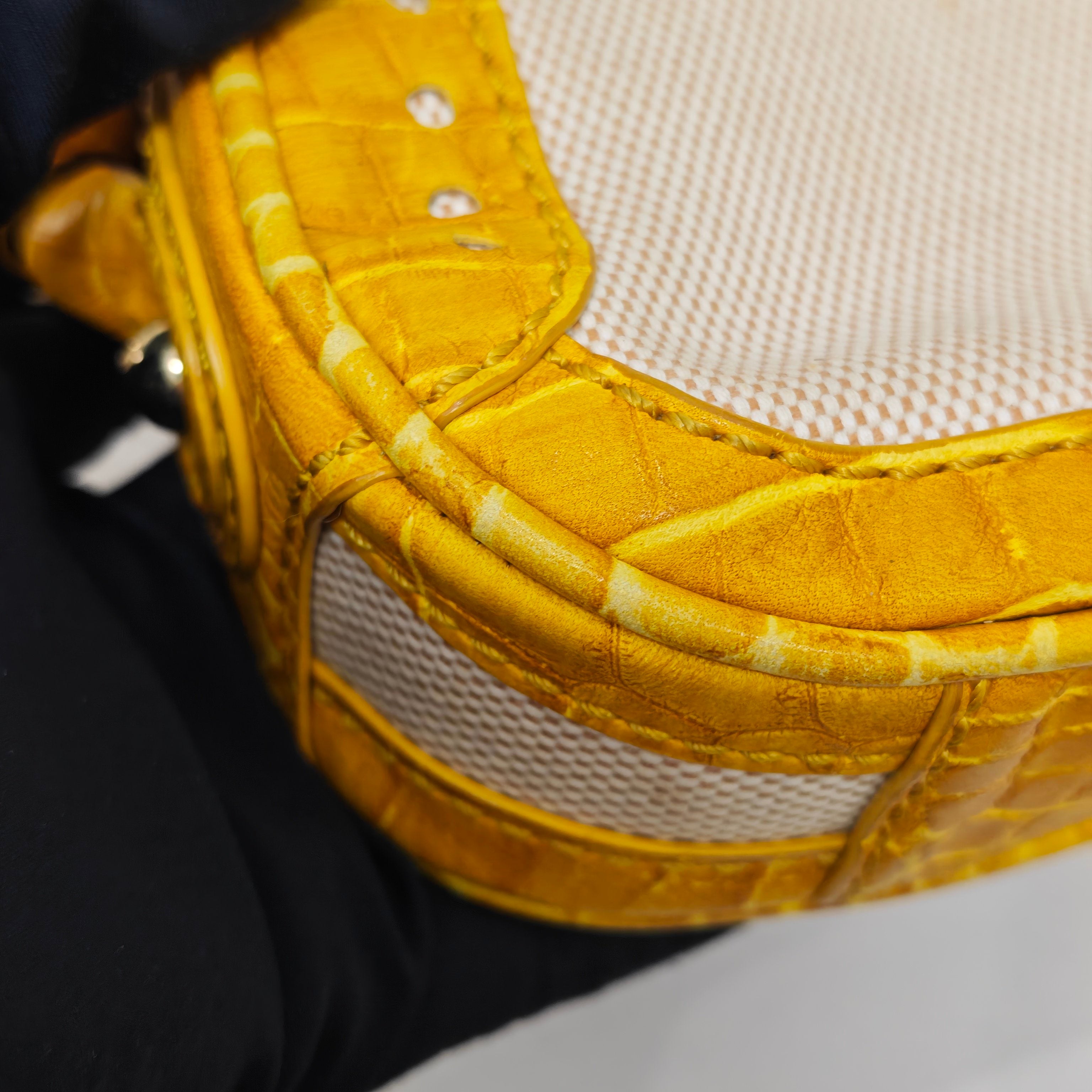 Celine Canvas Yellow Shoulder Bag