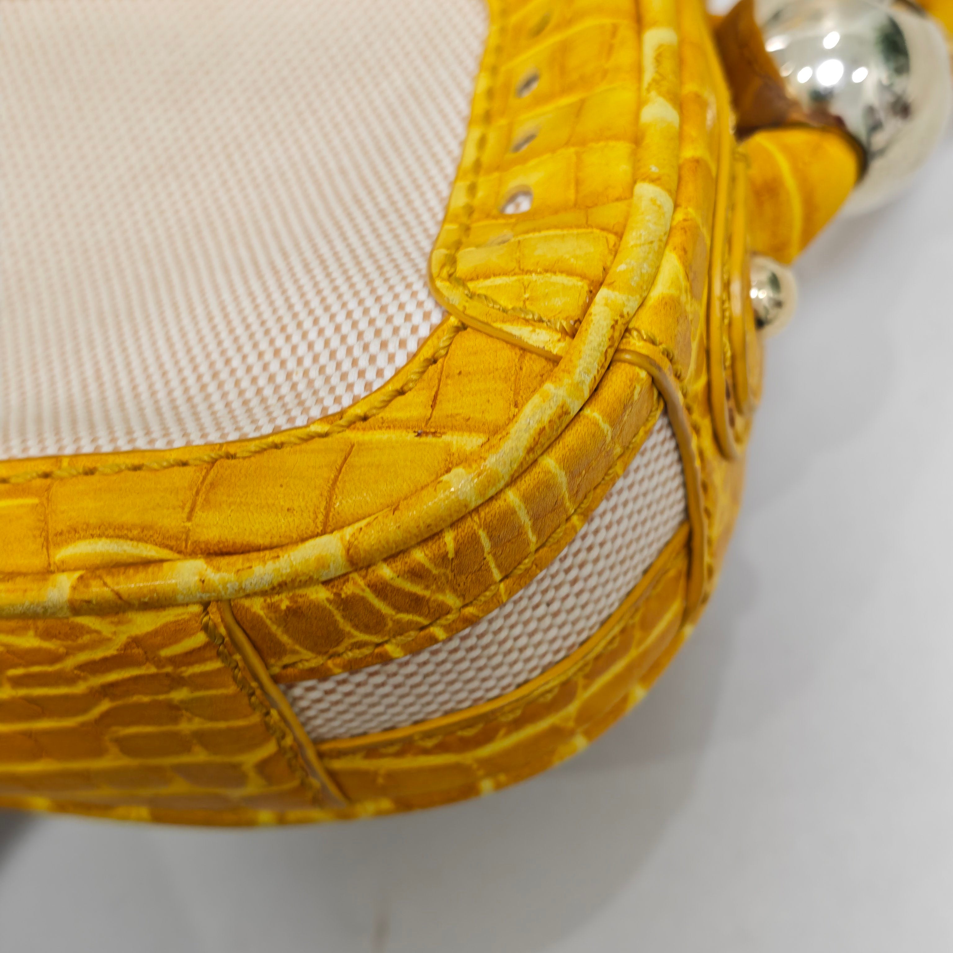 Celine Canvas Yellow Shoulder Bag