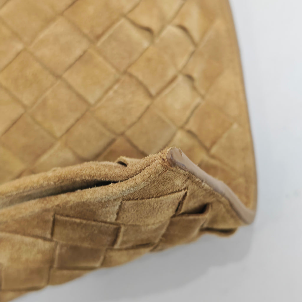 Bottega Veneta Alcantara Brown Satchel