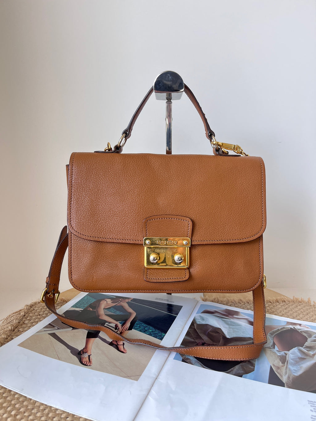 Miu Miu Leather Messenger Bag