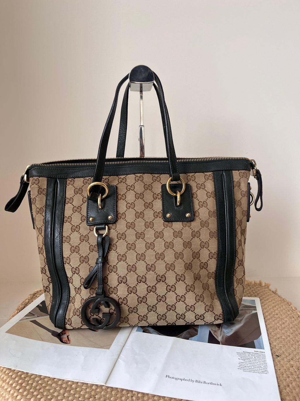 Gucci Leather Green Tote